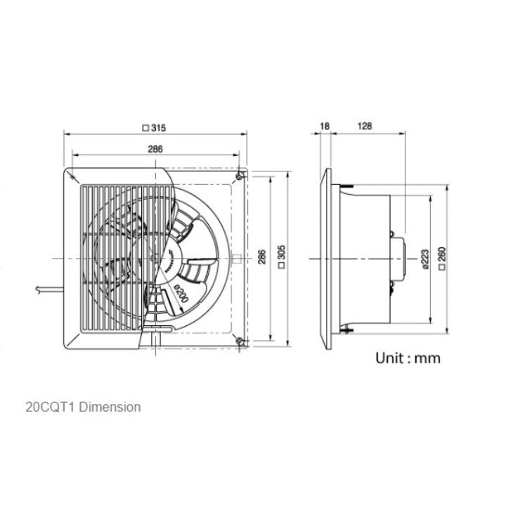 KDK 20TGQF 20CQT1 Exhaust Fan Ceiling Mount Ventilating Ventilation Fan