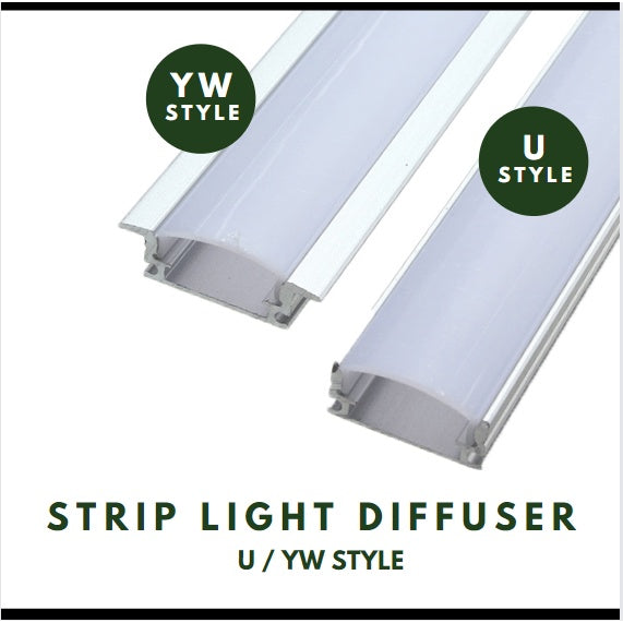 LED Strip Light Diffuser Channel 1meter Surface Mount Recessed Type