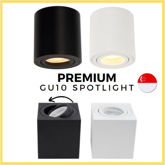 Premium LED GU10 Round Square Spotlight Cylindrical Black White Replaceable GU10 Rotatable TML