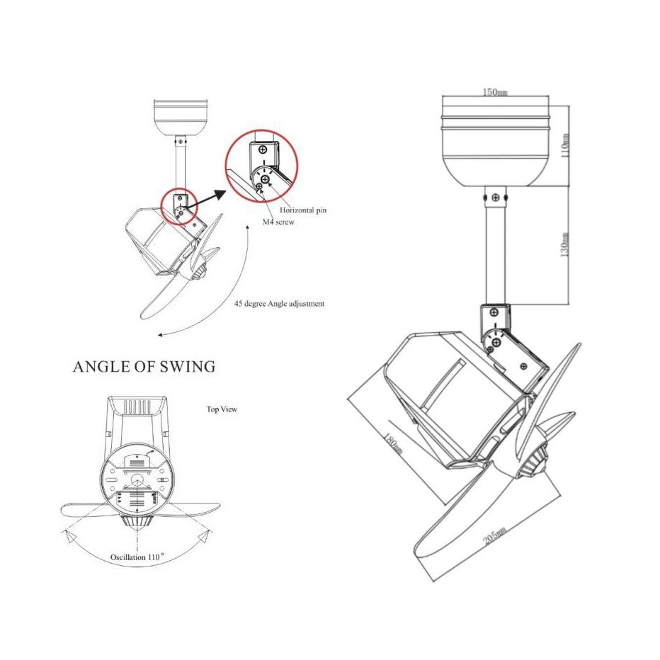 [WIFI Smart] Bestar Dino 16inch 16" Ceiling Corner Fan DC Motor