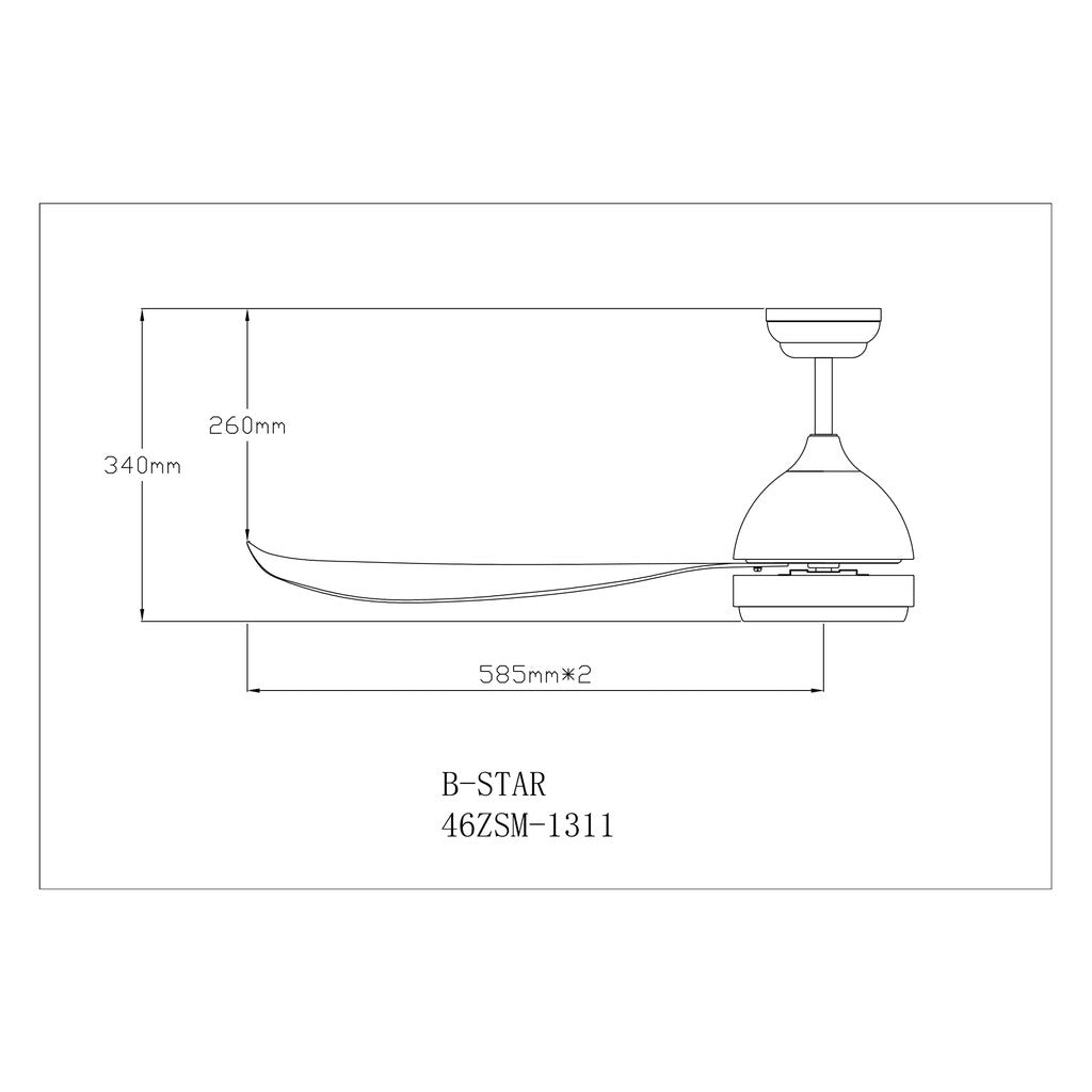 Fanco B-Star Ceiling Fan with 24W LED Light 36 / 46 / 52 inch BStar B Star with basic installation