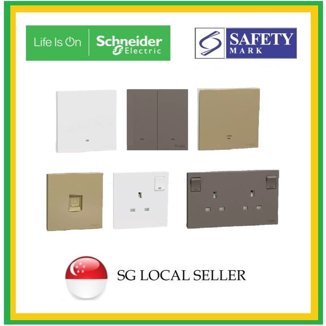 Schneider Avataron C Switch Socket Wine Gold Dark Grey White Landed Condo BTO HDB TML