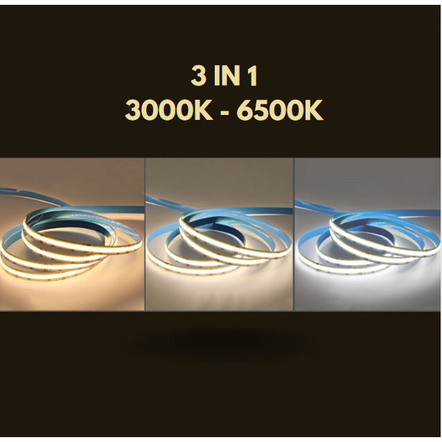 Tri-tone COB LED Strip Light 3tone Dimmable 5meters