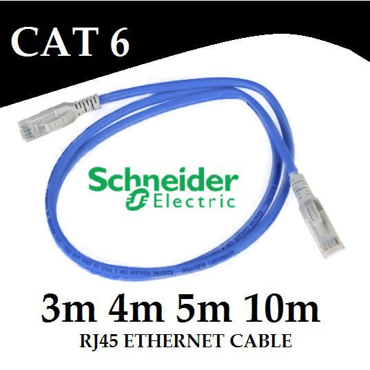 Schneider CAT6 RJ45 Ethernet Cable LAN Network Patchcord High Speed 3m 4m 5m 10m for Router Laptop Desktop Gaming TML