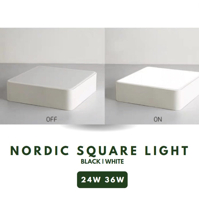 Nordic Square LED Ceiling Light 24W 36W TML