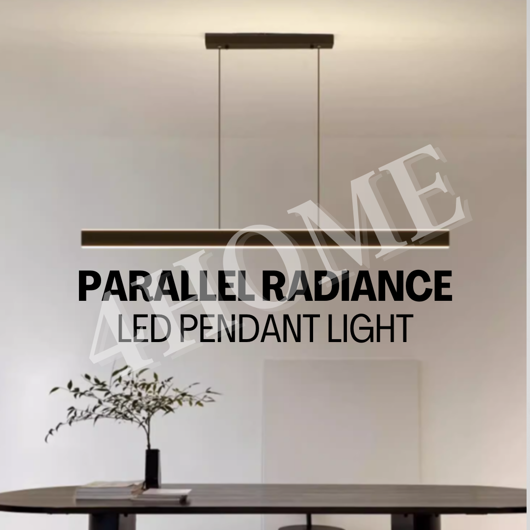 Premium Minimalist Black linear Parallel Radiance Pendant Light Dining Island Study 120cm TML