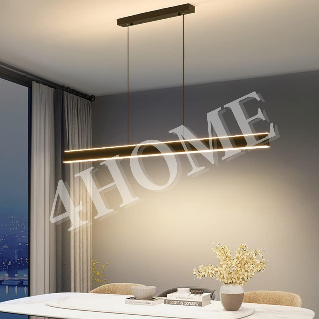 Premium Minimalist Black linear Parallel Radiance Pendant Light Dining Island Study 120cm TML