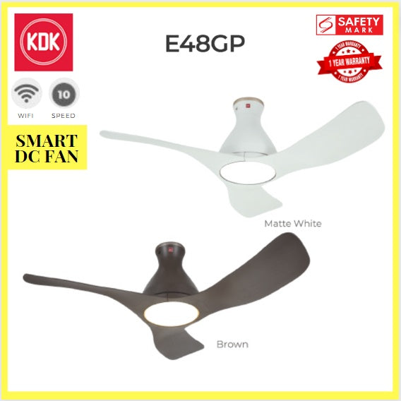 KDK Airy 48" E48GP E48HP Smart Ceiling Fan with Wifi