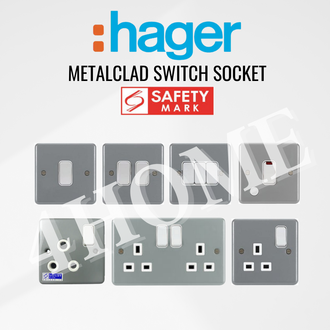 Hager Sollysta Metalclad Switch Socket 1Gang 2Gang 3Gang 20A 15A 13A