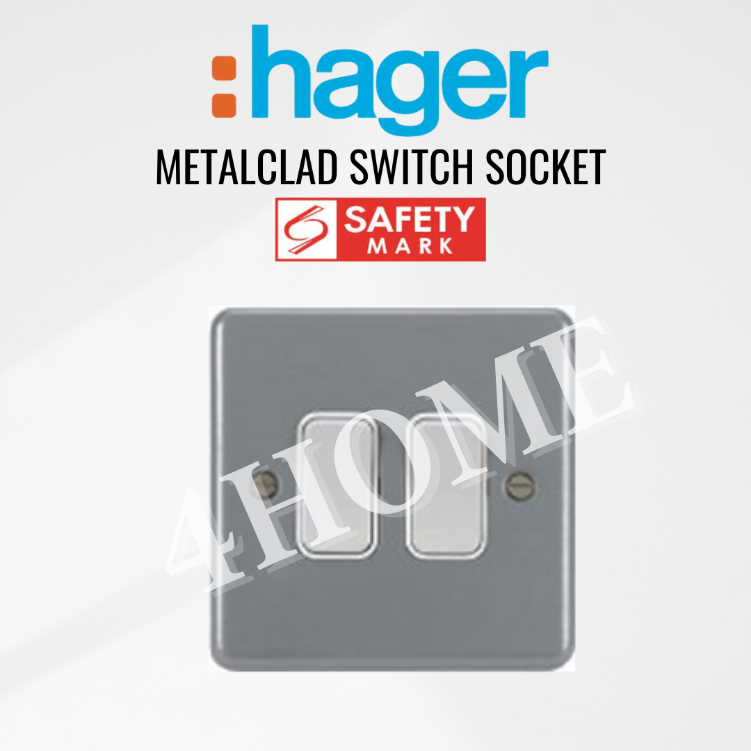 Hager Sollysta Metalclad Switch Socket 1Gang 2Gang 3Gang 20A 15A 13A