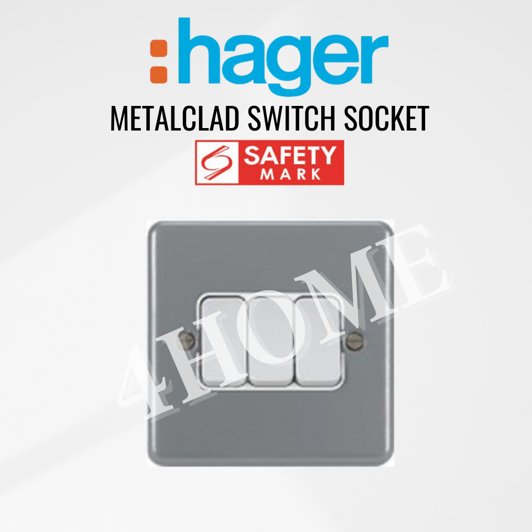 Hager Sollysta Metalclad Switch Socket 1Gang 2Gang 3Gang 20A 15A 13A