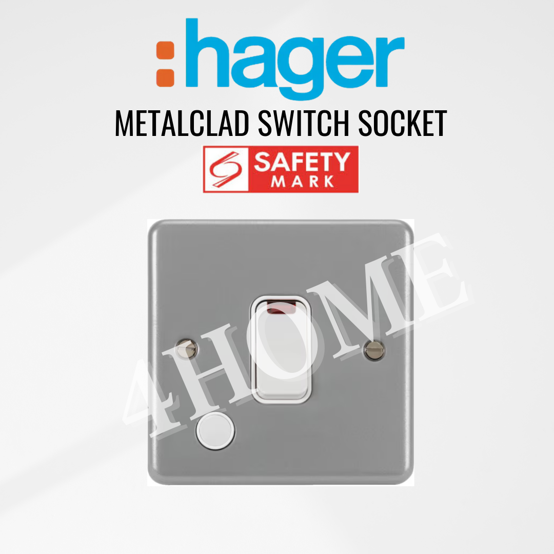 Hager Sollysta Metalclad Switch Socket 1Gang 2Gang 3Gang 20A 15A 13A