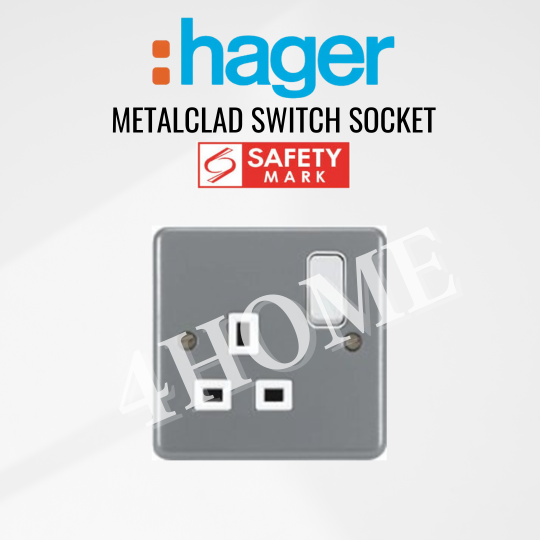 Hager Sollysta Metalclad Switch Socket 1Gang 2Gang 3Gang 20A 15A 13A