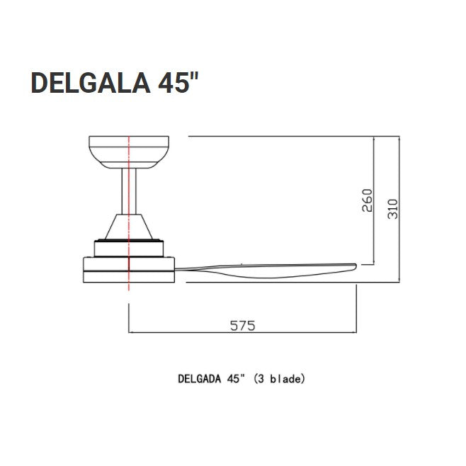 Fanco DELGALA DC Ceiling Fan 45" 52" (Safety Mark) with Standard Installation