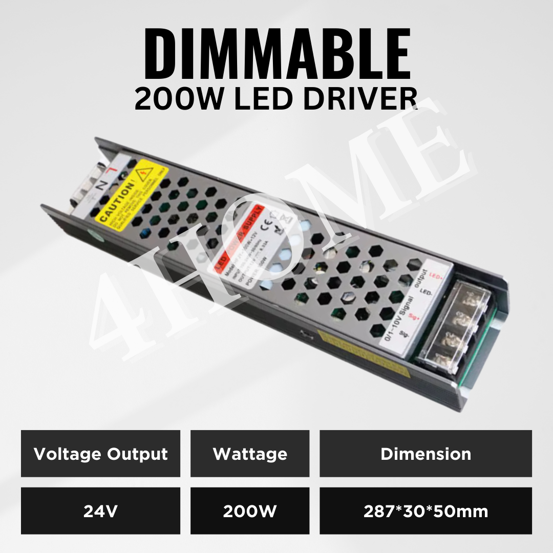 24V 100W 200W Dimmable LED driver strip light COB by dimmer switch 0-10V and TRIAC dimming