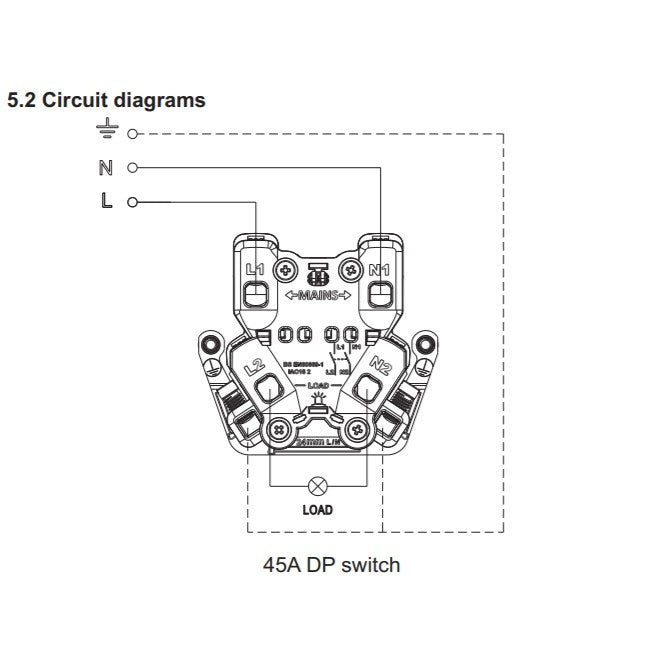 Legrand Belanko S 45A Double Pole Cooker Switch