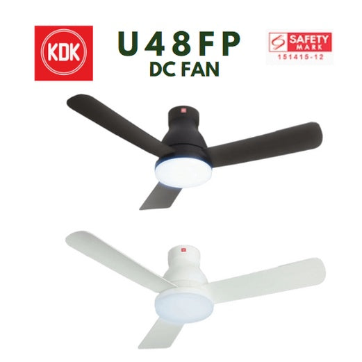 KDK U48FP LED Light DC Ceiling Fan  (White/Black)