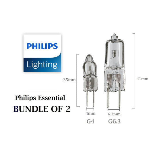 [SG Local Seller] 2x Philips Essential G4 20W G6.3 50W Halogen Bulb