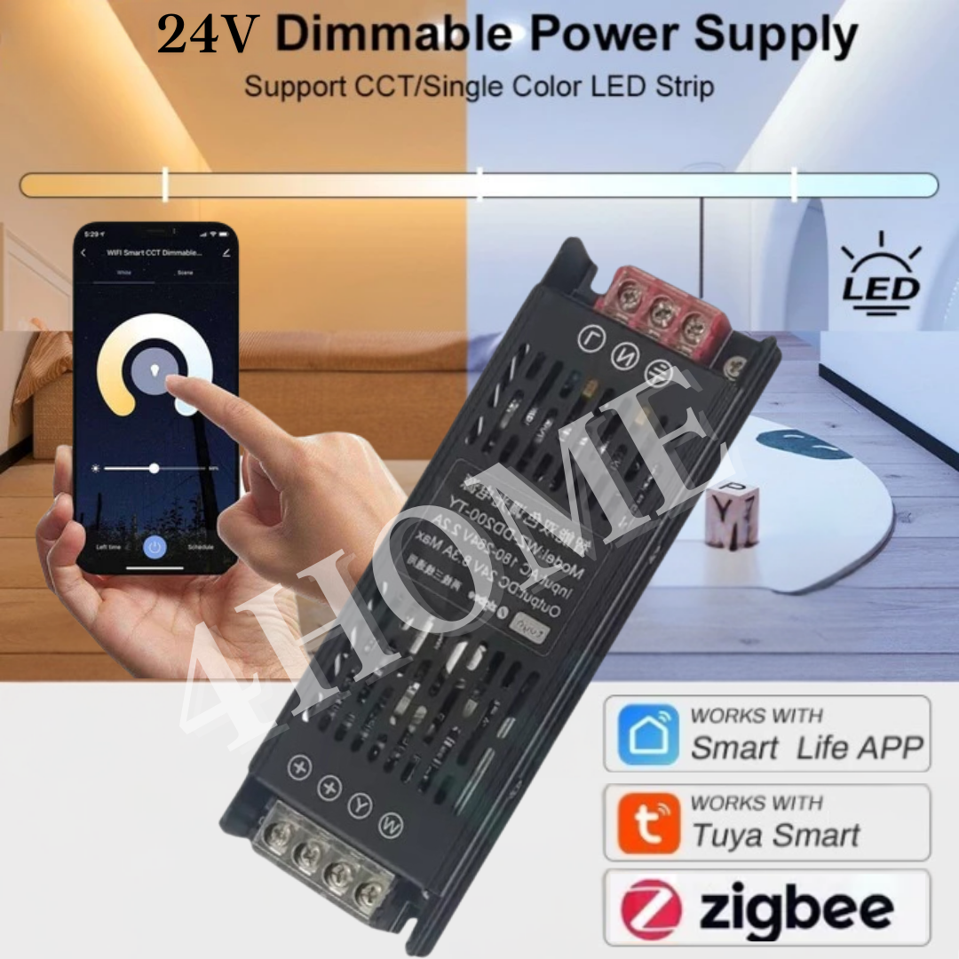 Premium Slim 24V Zigbee Tuya 2in1 Dimmable Smart Led Driver Transformer 150W 300W for CCT Single Tone LED Strip