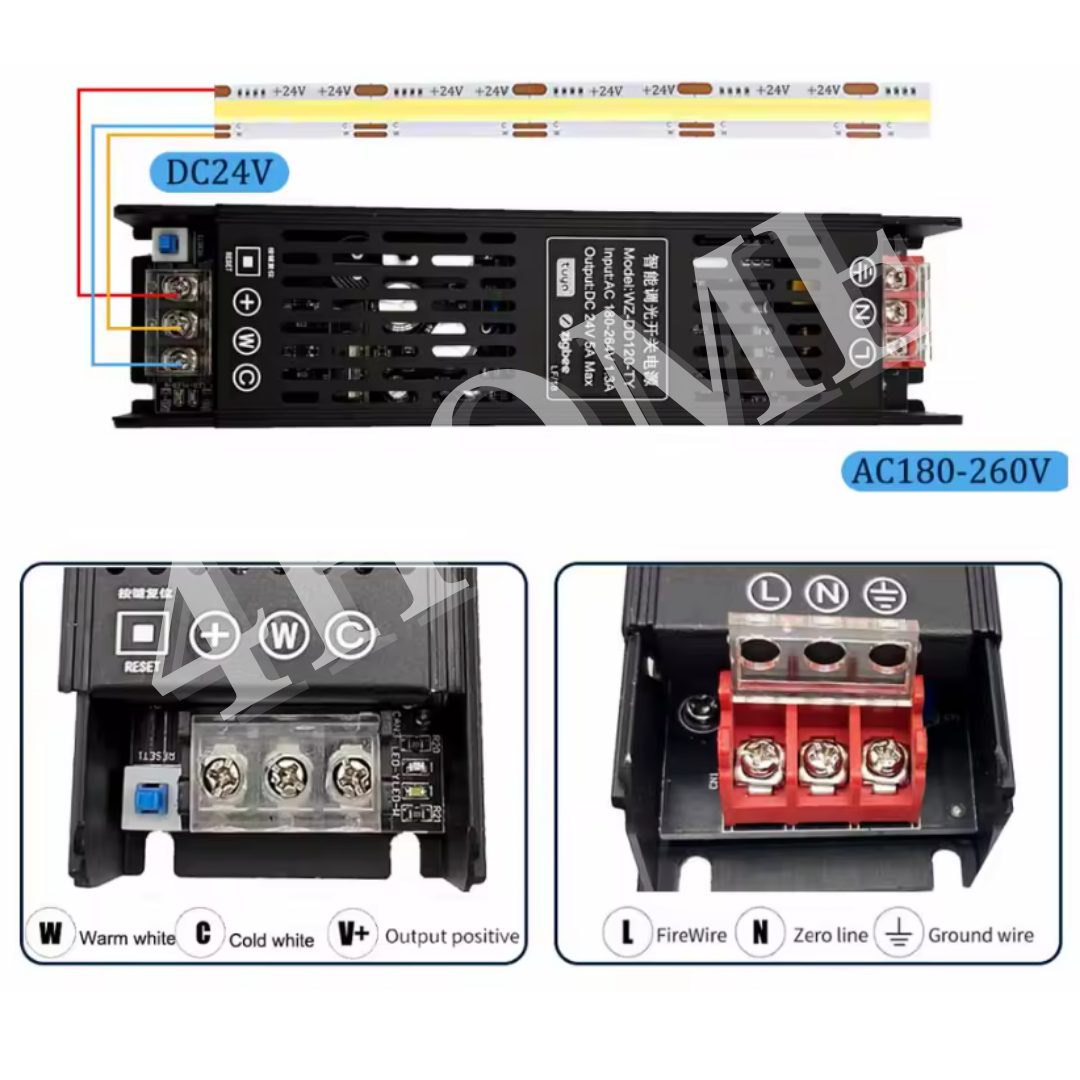 Premium Slim 24V Zigbee Tuya 2in1 Dimmable Smart Led Driver Transformer 150W 300W for CCT Single Tone LED Strip