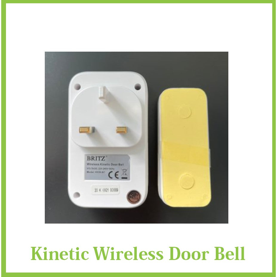 Britz Wireless Battery-Free Kinetic Doorbell Door Bell Chime Set