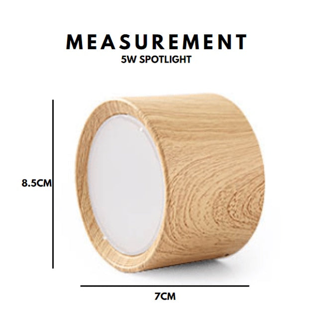 Nordic Wood Design Spotlight LED Surface Downlight 5W Scandinavian TML