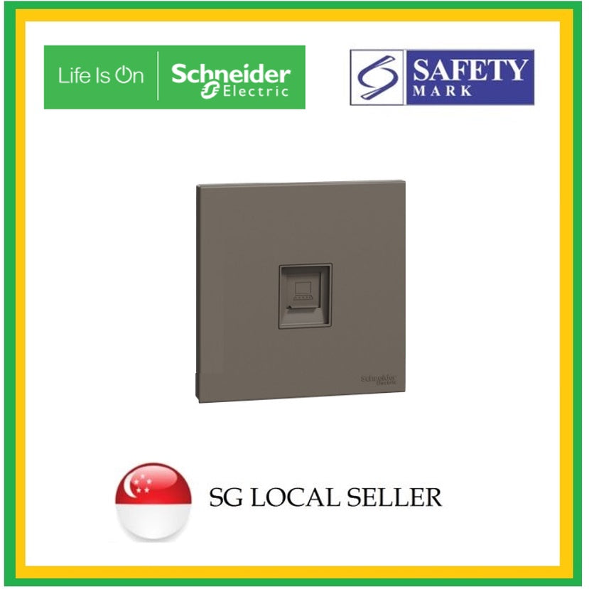 Schneider Avataron C RJ11 Telephone Socket (Wine Gold, Dark Grey, White) TML