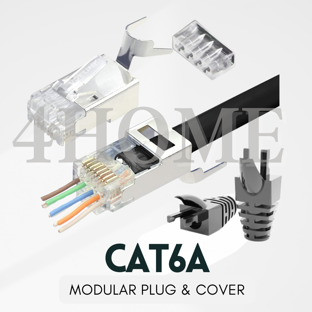 CAT6 CAT6A RJ45 Modular Plug and Boot Cover for Data Cable