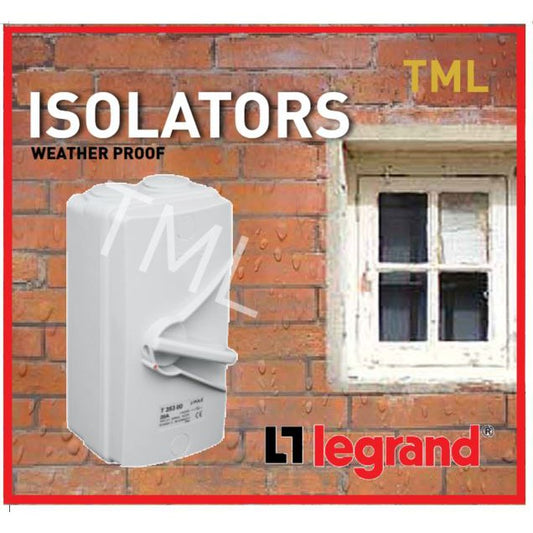 Legrand Isolator 2Pole 2P 20A 32A IP66 Weatherproof Weather proof Waterproof