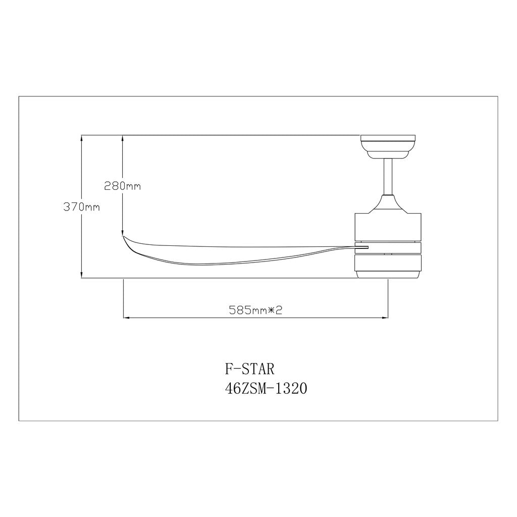 Fanco F-Star Ceiling Fan with LED Light 36 / 46 / 52 inch With Standard Installation FStar F Star