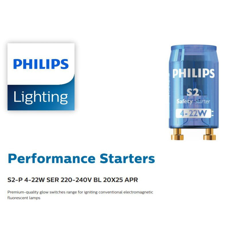 [Bundle of 5] Philips Fluorescent Tube Starter S10 S2-P