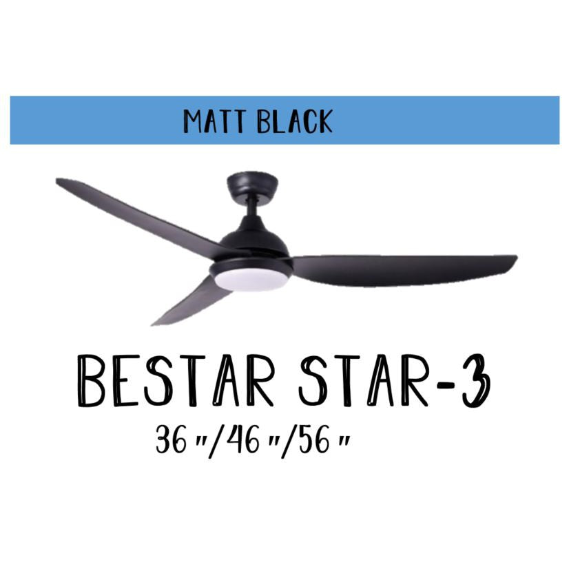 [Installation] Bestar Star-3 Ceiling Fan with 24W LED Light 36inch 46inch 56inch 36" 46" 56" STAR3