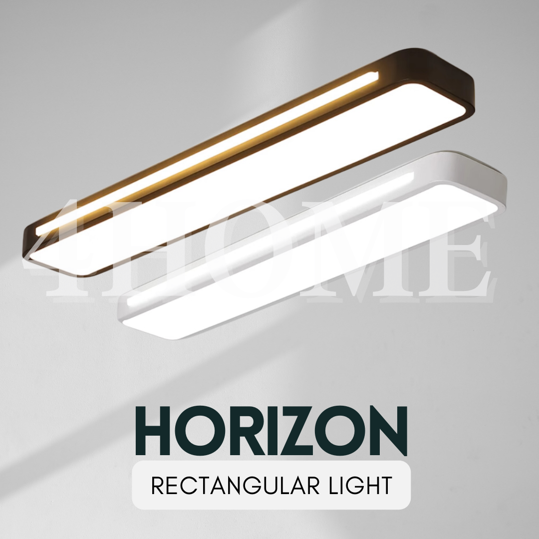 Nordic Horizon Black White Rectangular Linear Pod Led Ceiling Light 78cm Corridor Bedroom Service Yard