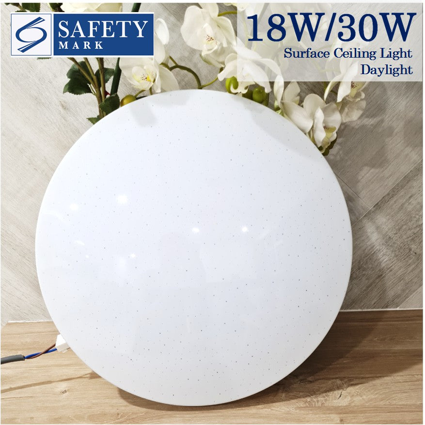 TML LED Ceiling Light Dimmable Glittering Effect SG Safety Mark 18W 36W Shimmering Surface Panel Dimmable Daylight