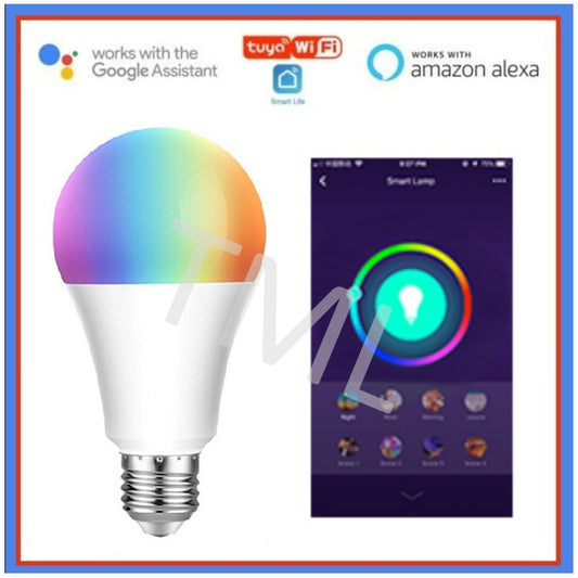 [SG Stock] TML E27 WIFI Smart LED Bulb RGB + W Dimmable 9W Works with Google Home Amazon Alexa