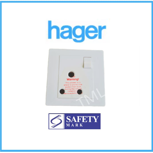 Hager WGMS115S 15A 1G Round Pin Switched Socket