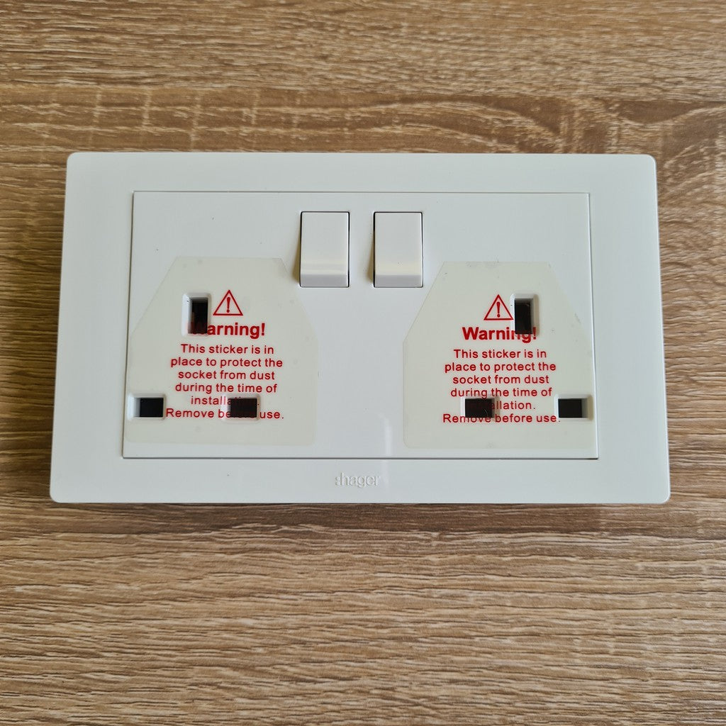 Hager MUSE 13A Single Double Socket Outlet 1x13A 2x13A