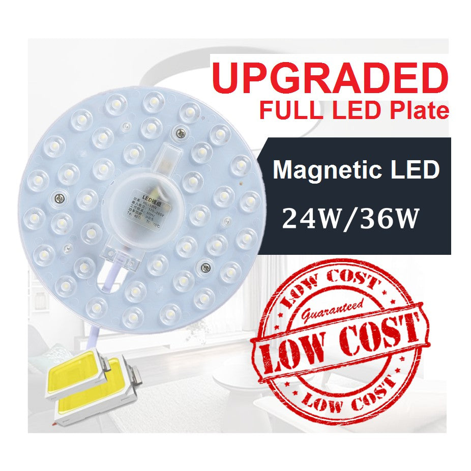 [Bundle of 3] LED Upgraded Ceiling Replacement Light Magnetic Light Plate Magnet 24W 36W TML