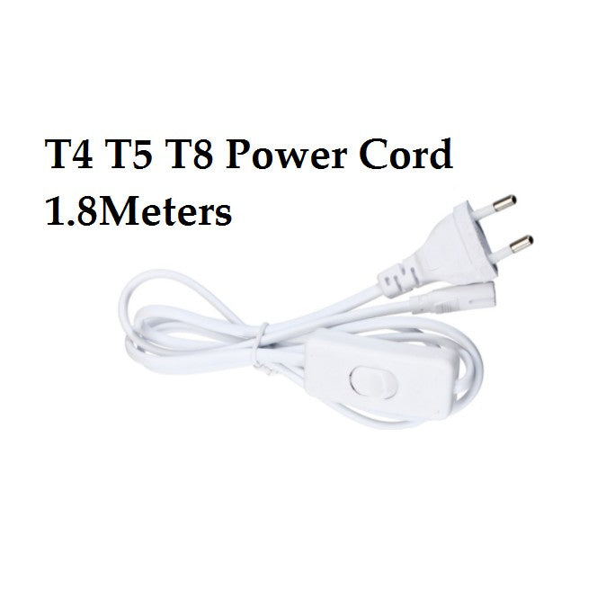 T4 T5 T8 LED Tube Connector Cable Power Cord EU Plug 1.8meters