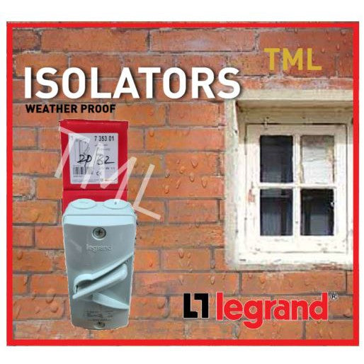 Legrand Isolator 2Pole 2P 20A 32A IP66 Weatherproof Weather proof Waterproof