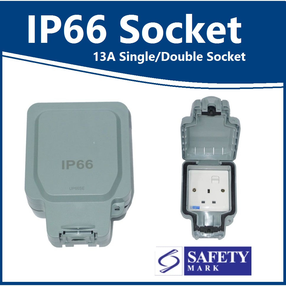 FYM IP66 Weatherproof Waterproof Single Double Switch Socket Outlet 13A