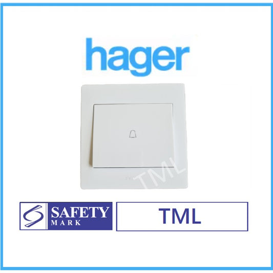 Hager Door Bell Switch White with Bell Logo