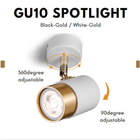 GU10 Spotlight Track light White Gold Black Gold with GU10 bulb TML