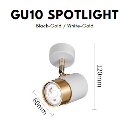 GU10 Spotlight Track light White Gold Black Gold with GU10 bulb TML