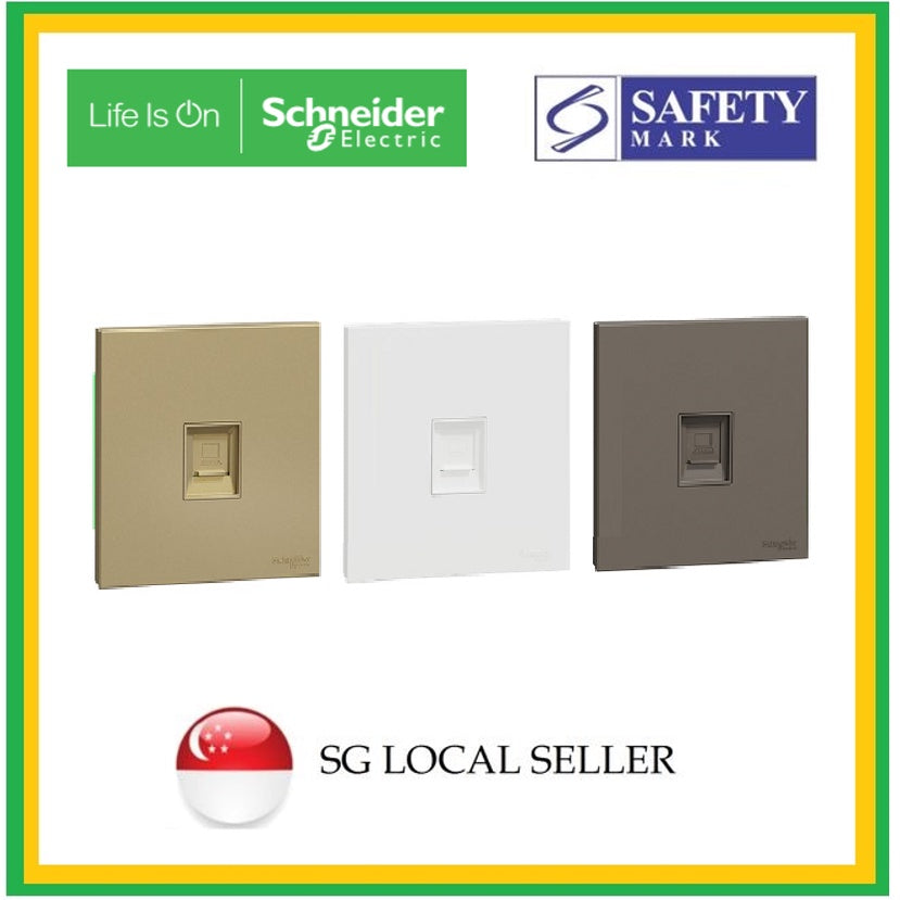 Schneider Avataron C RJ11 Telephone Socket (Wine Gold, Dark Grey, White) TML