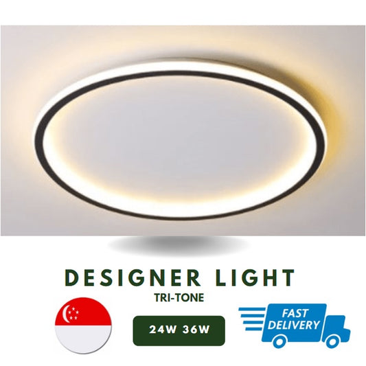 Halo Modern Designer LED Ceiling Light Tri-tone 36W 24W TML