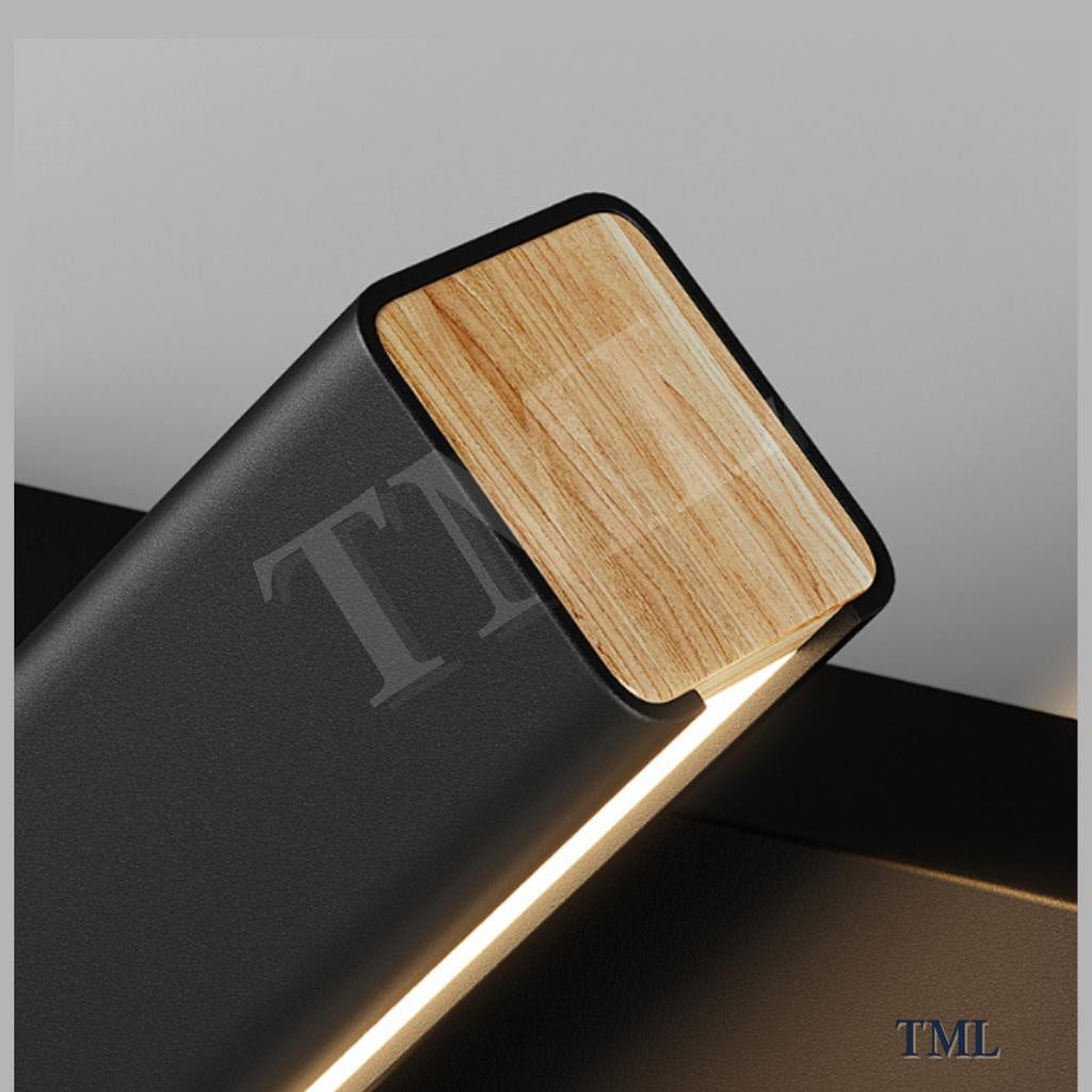 Premium Black Wood Scandinavian Nordic Wall Light Rotatable TML