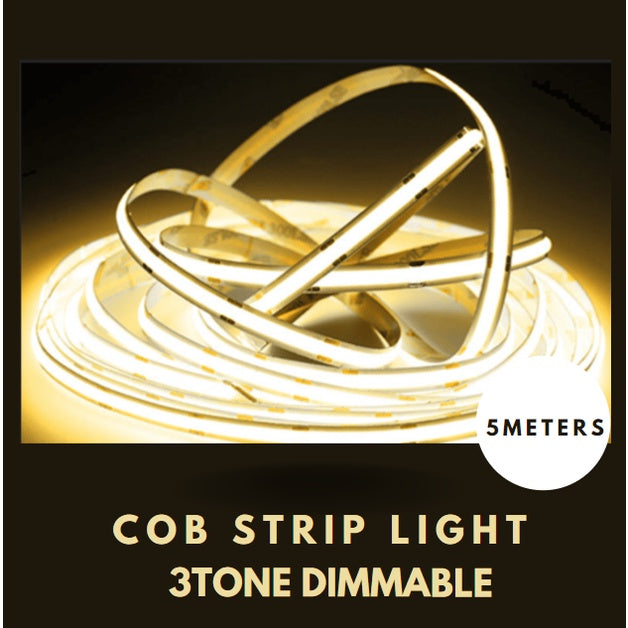 Tri-tone COB LED Strip Light 3tone Dimmable 5meters