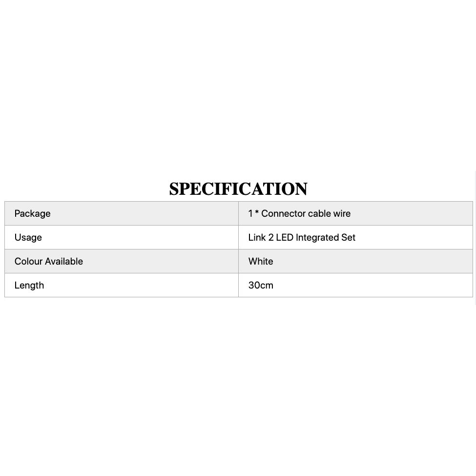 [SG Local Seller] T5 2 Pin 3 Pin 30cm 50cm  LED Connector Cable Wire Extension 3Pin 1ft