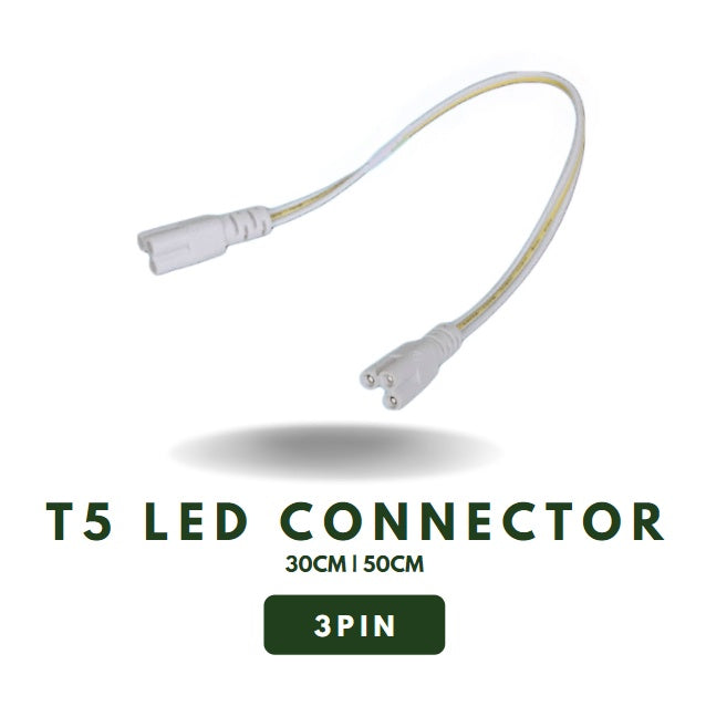 [SG Local Seller] T5 2 Pin 3 Pin 30cm 50cm  LED Connector Cable Wire Extension 3Pin 1ft